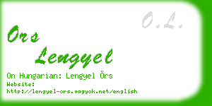ors lengyel business card